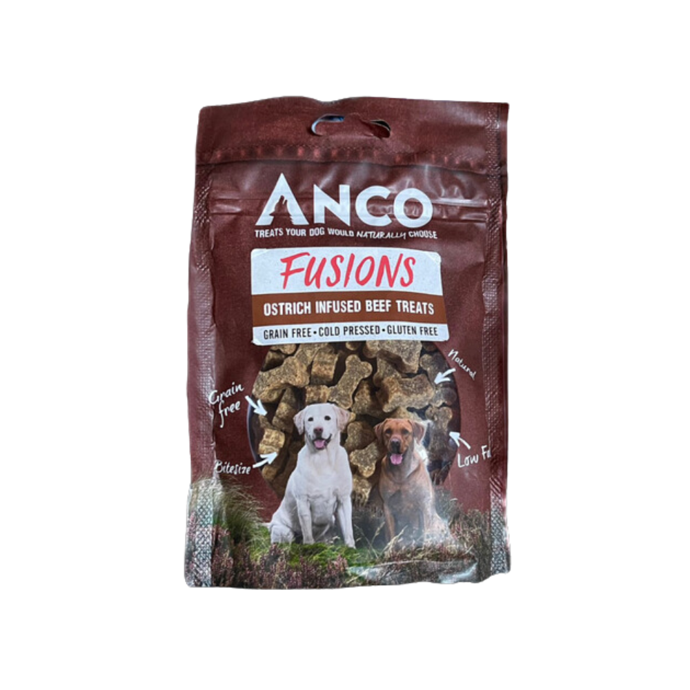 Anco Fusions Ostrich Infused Beef Treats 100g