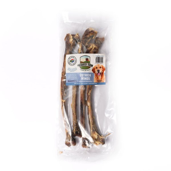 Nova Dog Chews Paddock Farm Ostrich Wings (4 Pack) - Proper Dog Treats