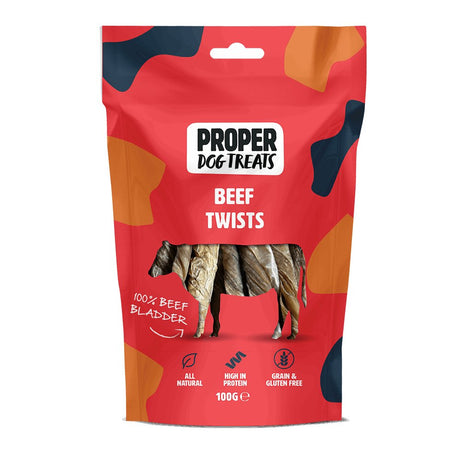 Proper Dog Treats Beef Twists 100g - Proper Dog Treats