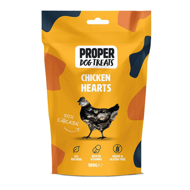 Proper Dog Treats Chicken Hearts 100g - Proper Dog Treats