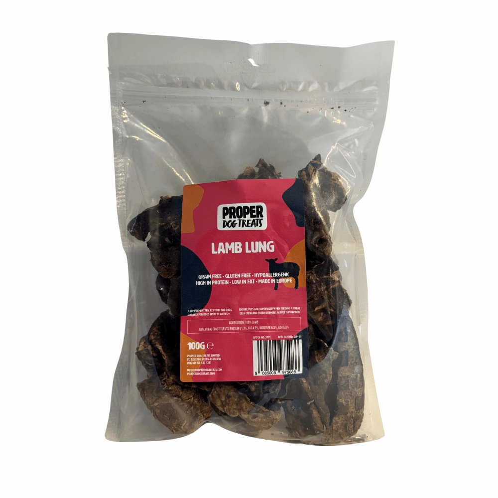 Proper Dog Treats Lamb Lung 100g - Proper Dog Treats