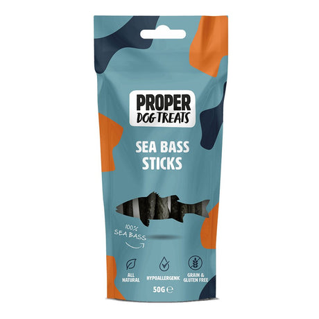 Proper Dog Treats Sea Bass Sticks 50g - Proper Dog Treats