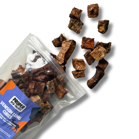 Proper Dog Treats Venison Lung Cubes 100g - Proper Dog Treats